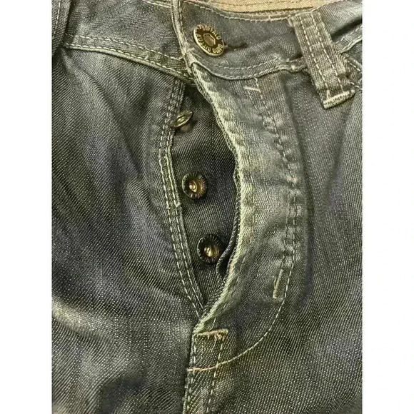 Buffalo David Bitton Mens Designer Jeans 36x28 Super Slim Button Fly Distressed - Picture 5 of 6